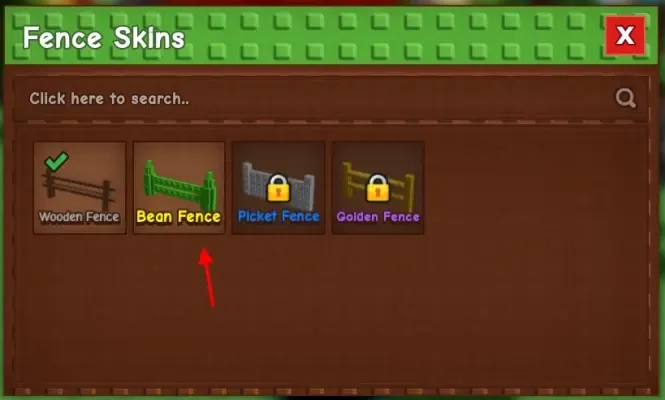 Grow a Garden Fence Skins